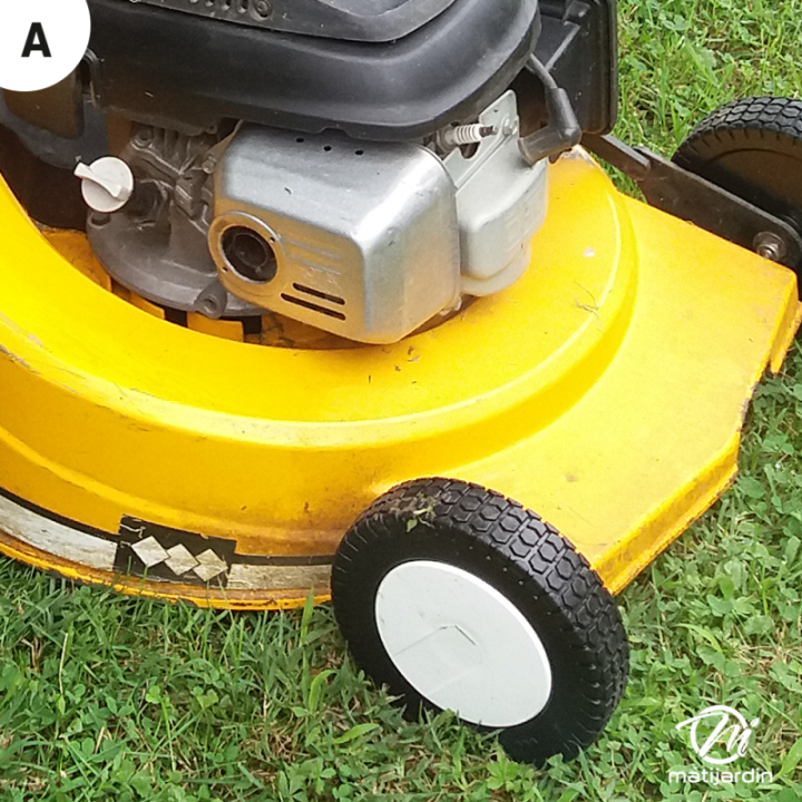 Roue de tondeuse universelle. Ø 180 mm. Livrée avec jeu de bagues