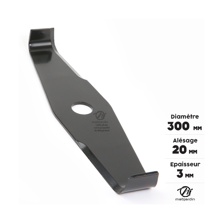 Lame débroussailleuse spéciale ronce. Ø 300 mm. Alésage 20 mm. Epaisseur 3 mm