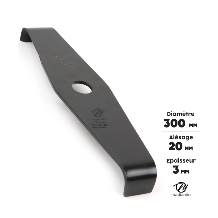 Lame débroussailleuse spéciale ronce. Ø 300 mm. Alésage 20 mm. Epaisseur 3 mm. Par 2