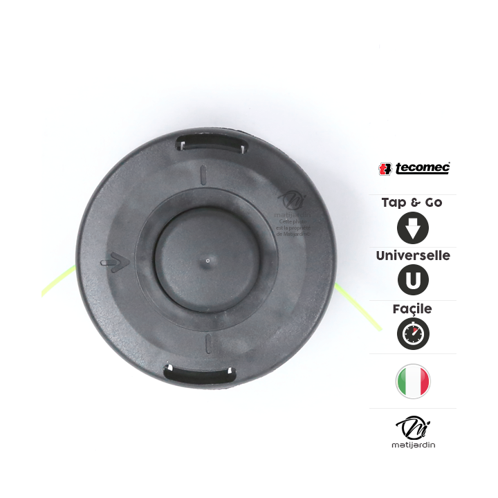 Tête débroussailleuse 2 fils. Tap & Go. Ø 109 mm. Universelle. Automatique. Tecomec.