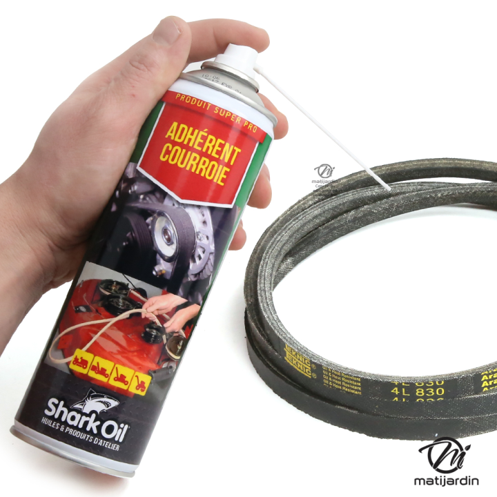 Adhérent courroies de tondeuse. 400 ml. Shark Oil