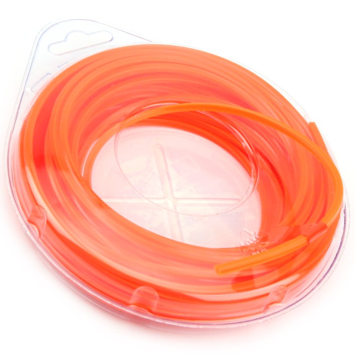 Fil nylon 3 mm x 12 m. Carré. Orange. Blister.