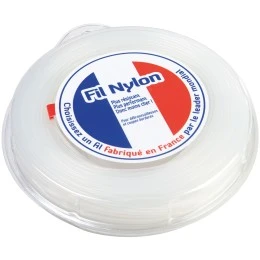 Fil nylon 1,2 mm x 15 m. Rond. Blanc. Blister.
