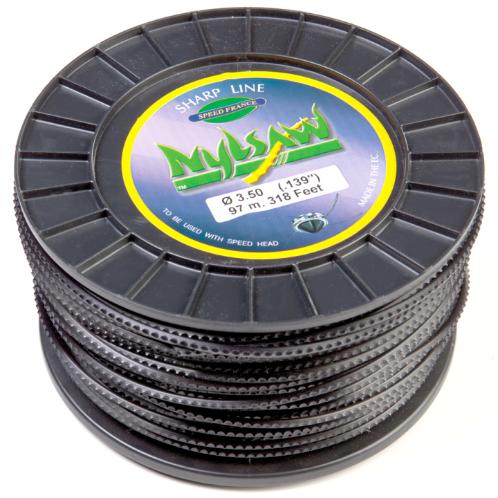 Fil débroussailleuse nylon Nylsaw 3,5 mm x 97 m. Cranté. Bobine