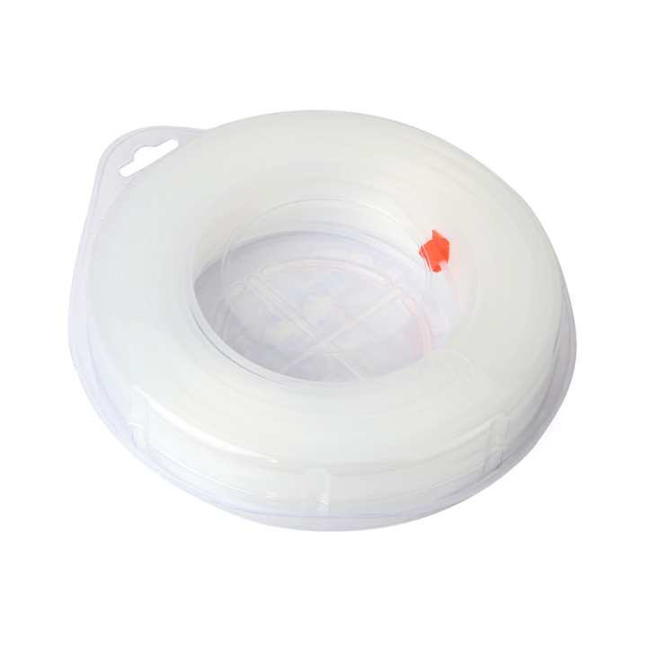 Fil nylon 3 mm x 60 m. Rond. Blanc. Blister