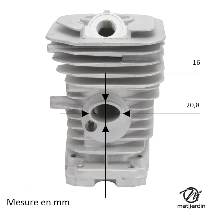Cylindre piston adaptable pour tronçonneuse Husqvarna 136, 137. Diamètre 38 mm