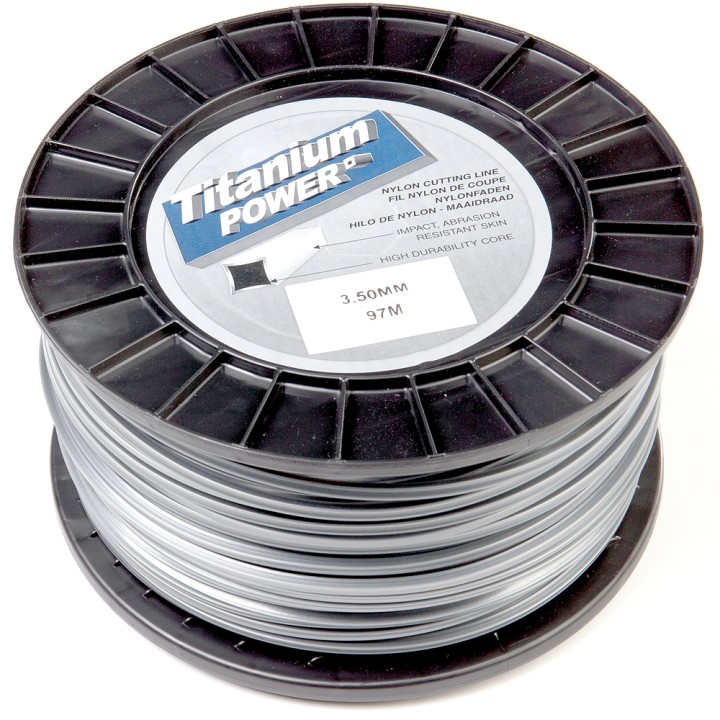 Fil Titanium 3,5 mm x 97 m. Carré. Bi-matière. Bobine. Fil débroussailleuse