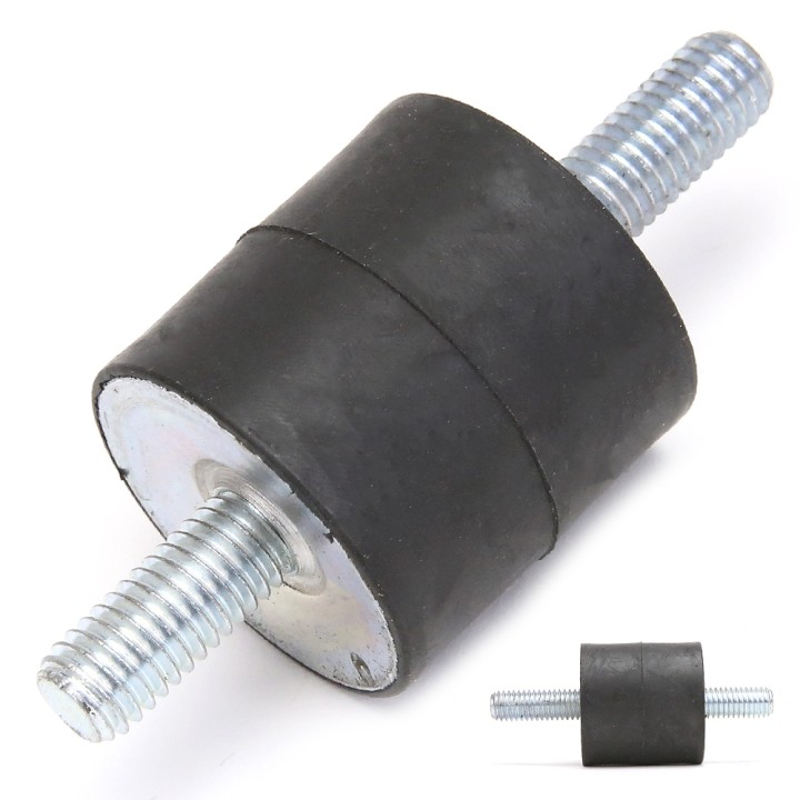Silent bloc, plot antivibratoire universel 30 x 30 mm. Mâle M8 / Mâle M8