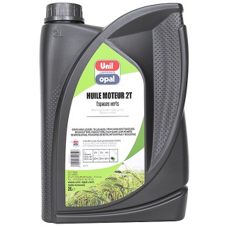 Huile moteur 2 temps Unil Opal pour débroussailleuse, tondeuse, tronçonneuse. 2 Litres