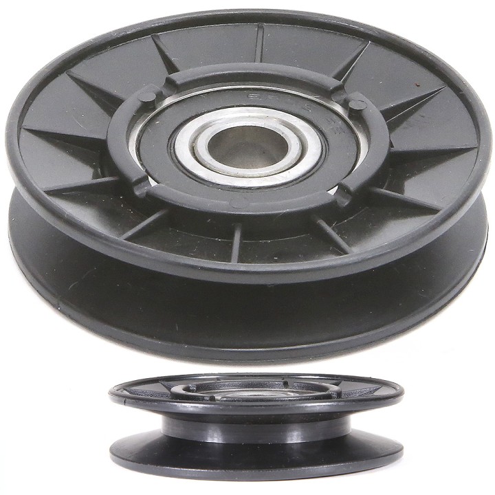 Poulie gorge en V avec roulement renforcée. Ø 77 mm. Largeur 18 mm