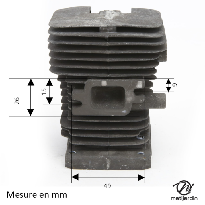 Cylindre piston adaptable pour tronçonneuse Stihl 017/MS170. Diamètre 37 mm