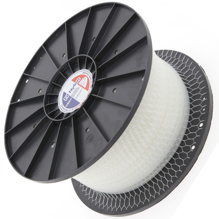 Fil nylon 3 mm x 620 m Rond, Blanc, Bobine