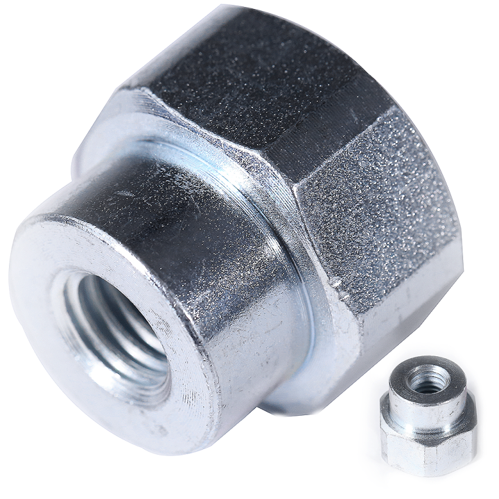 Adaptateur pour tête débroussailleuse Super Pro Tecomec. Femelle. Ø 10x1,50. Pas à gauche.