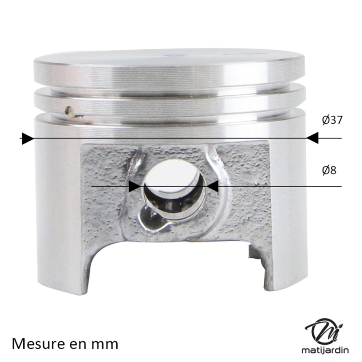 Cylindre piston adaptable pour tronçonneuse Stihl 017/MS170. Diamètre 37 mm