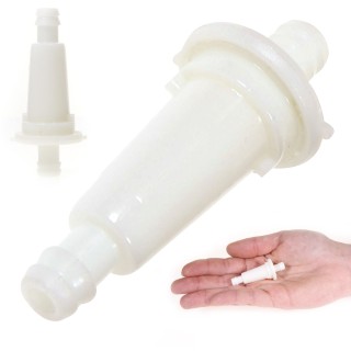 Filtre essence plastique blanc double sortie