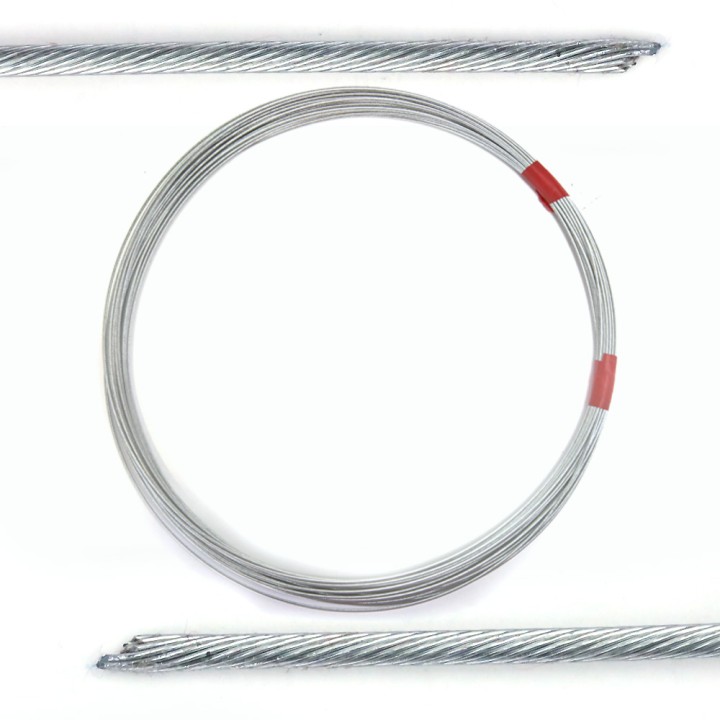 Câble souple, corde à piano. Diamètre 1,5 mm. Rouleau 25 m