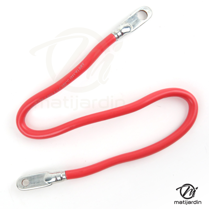 Câble batterie avec cosses pour tondeuse. Rouge. Longueur 50 cm