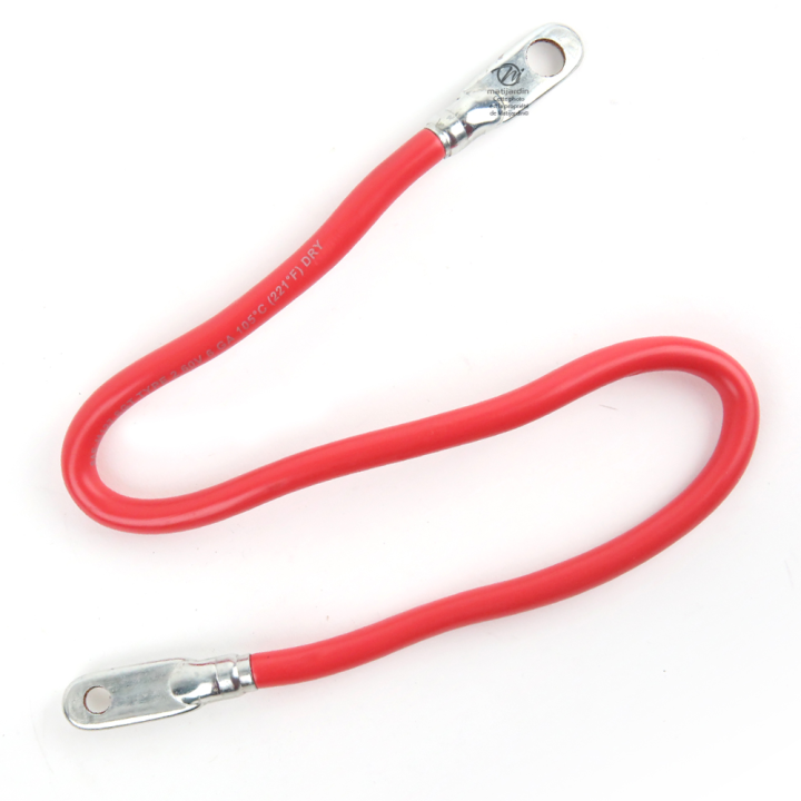 Câble batterie avec cosses pour tondeuse. Rouge. Longueur 50 cm