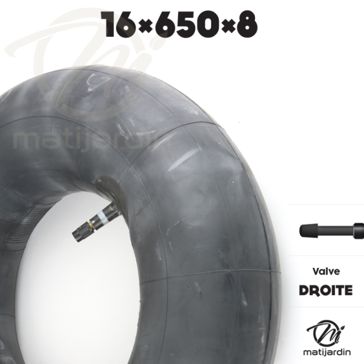 Chambre à air spéciale motoculture. 16 x 650 x 8. Valve droite