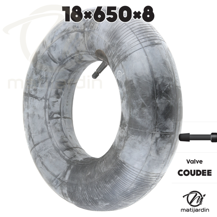 Chambre à air spéciale motoculture. 18 x 650 x 8. Valve droite