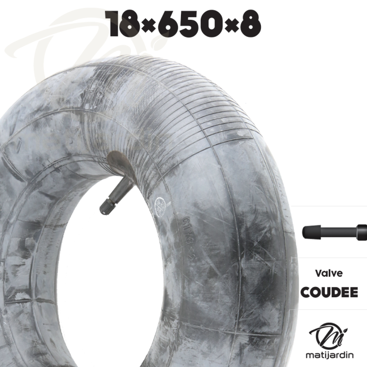 Chambre à air spéciale motoculture. 18 x 650 x 8. Valve droite
