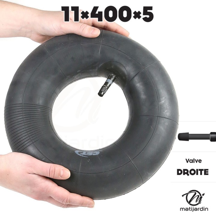 Chambre à air spéciale motoculture. 11 x 400 x 5. Valve droite