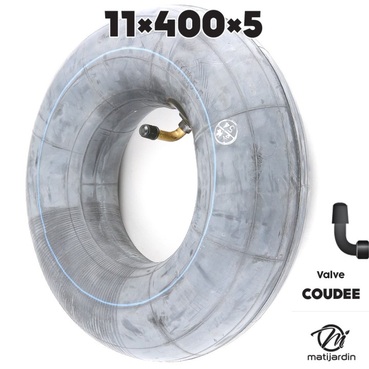 Chambre à air spéciale motoculture. 11 x 400 x 5. Valve coudée