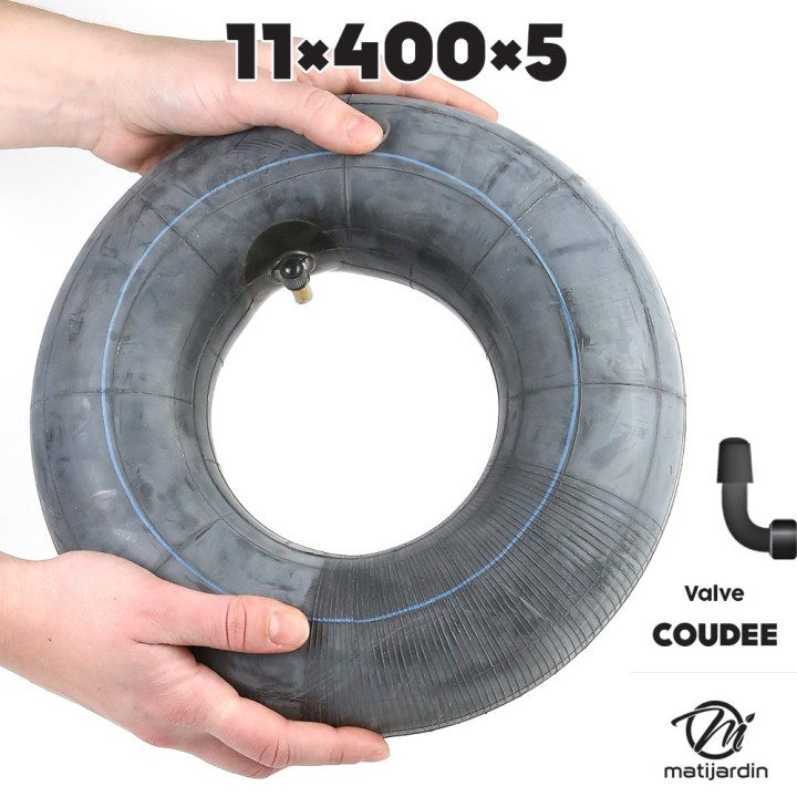 Chambre à air spéciale motoculture. 11 x 400 x 5. Valve coudée