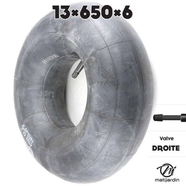 Chambre à air spéciale motoculture. 13 x 650 x 6. Valve droite