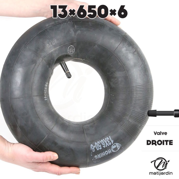 Chambre à air spéciale motoculture. 13 x 650 x 6. Valve droite