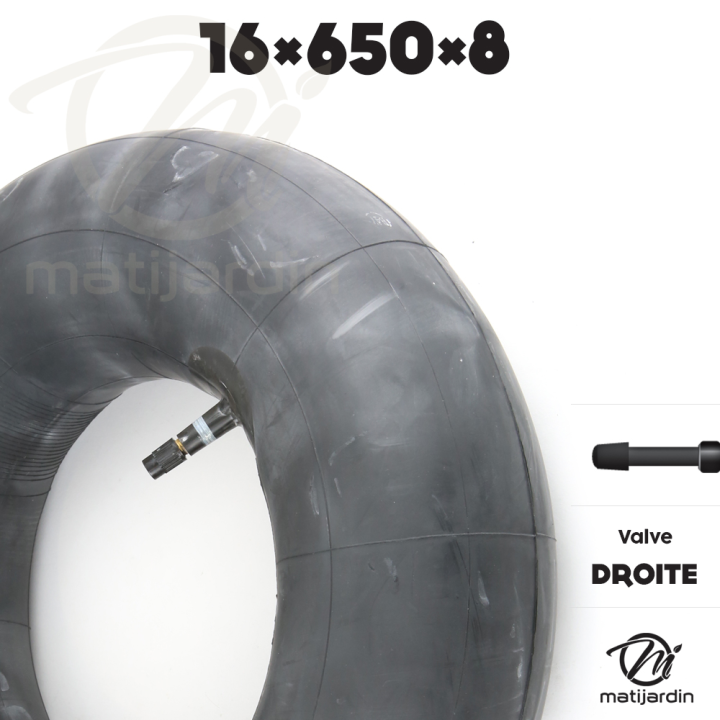 Chambre à air spéciale motoculture. 16 x 650 x 8. Valve droite. Par 2