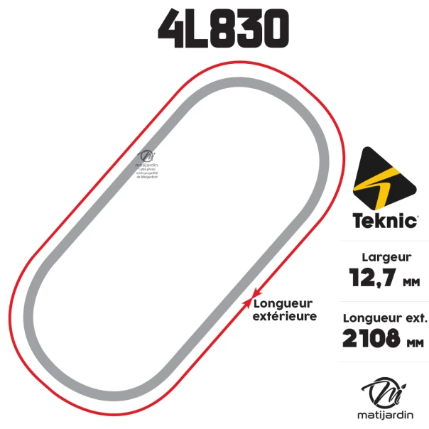 Courroie tondeuse Teknic 4L83 Kevlar Trapézoïdale - 12,7 mm x 2108 mm