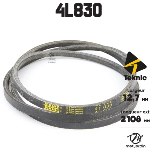 Courroie tondeuse Teknic 4L83 Kevlar Trapézoïdale - 12,7 mm x 2108 mm