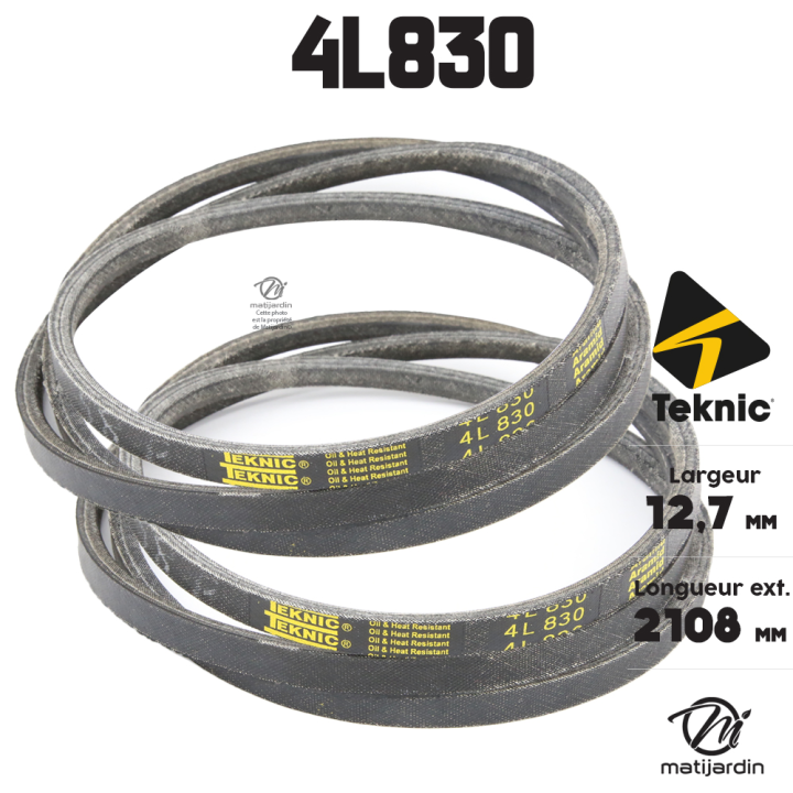 Courroie tondeuse Teknic 4L83 Kevlar Trapézoïdale - 12,7 mm x 2108 mm