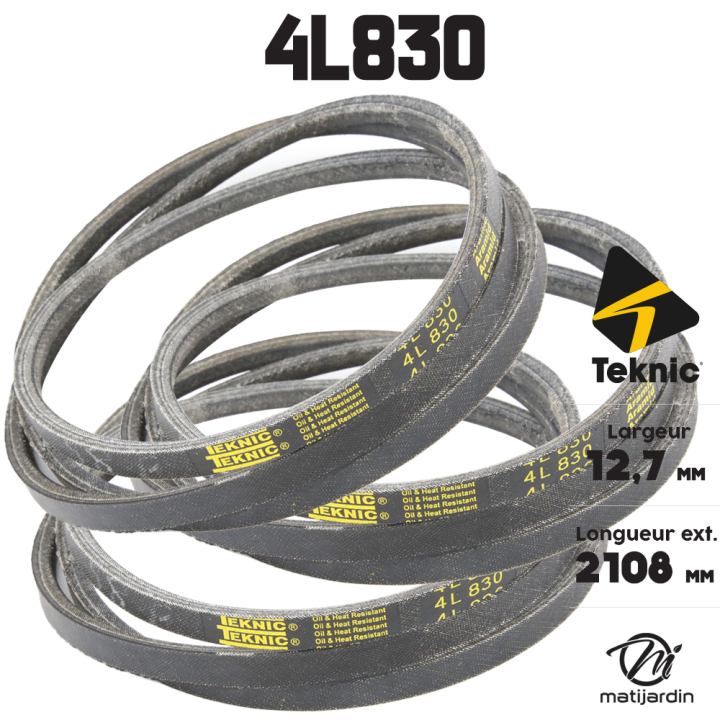 Courroie tondeuse Teknic 4L83 Kevlar Trapézoïdale - 12,7 mm x 2108 mm