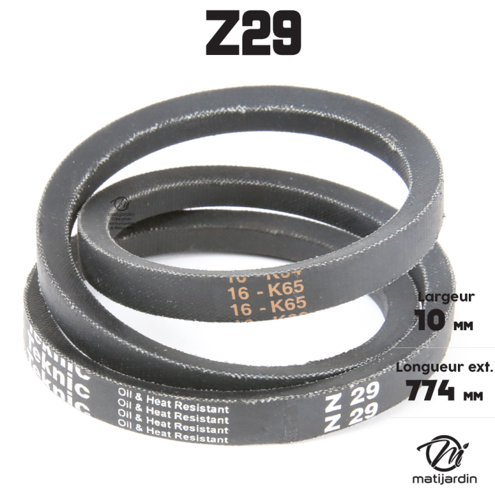 Courroie tondeuse Trapézoïdale Z29 - 10 mm x 774 mm