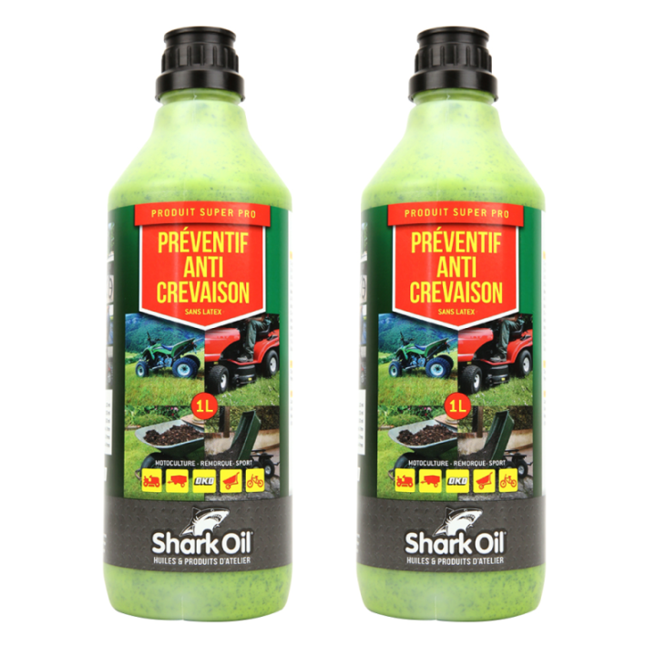 Produit préventif anti crevaison pour roue de tondeuse. Flacon 1 litre