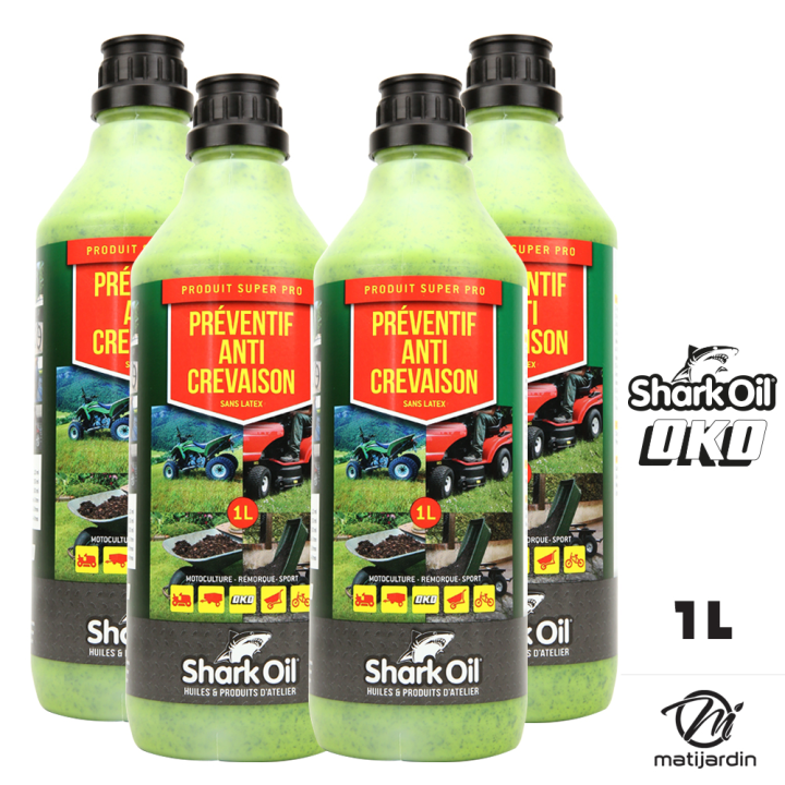 Produit préventif anti crevaison pour roue de tondeuse. Flacon 1 litre