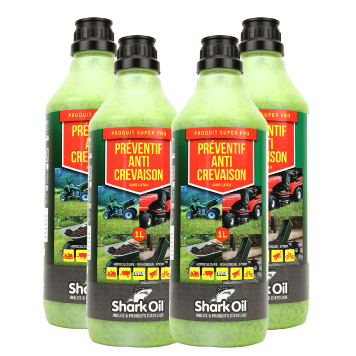 Produit préventif anti crevaison pour roue de tondeuse. Flacon 1 litre