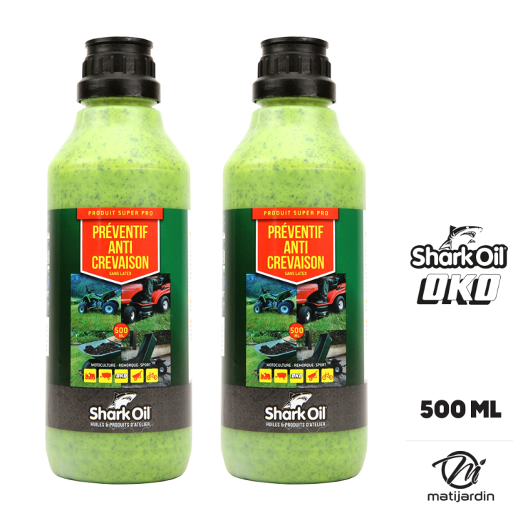 Produit préventif anti crevaison pour roue de tondeuse. Flacon 500 ml