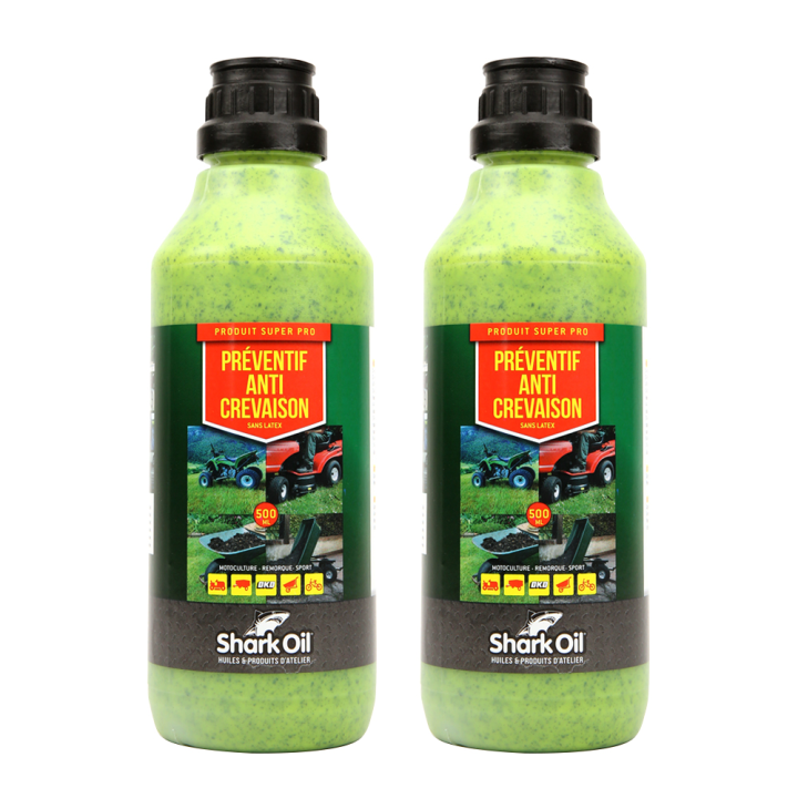 Produit préventif anti crevaison pour roue de tondeuse. Flacon 500 ml