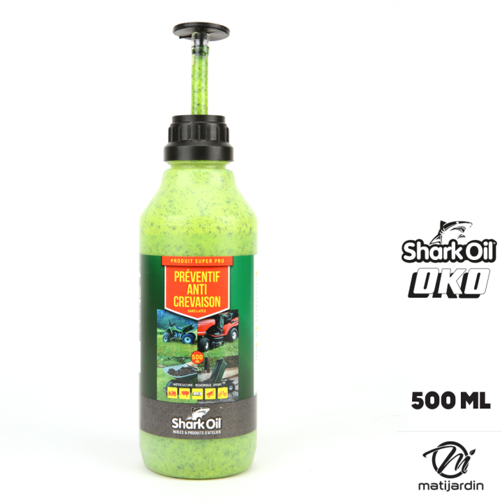 Produit préventif anti crevaison pour roue de tondeuse. Flacon 500 ml