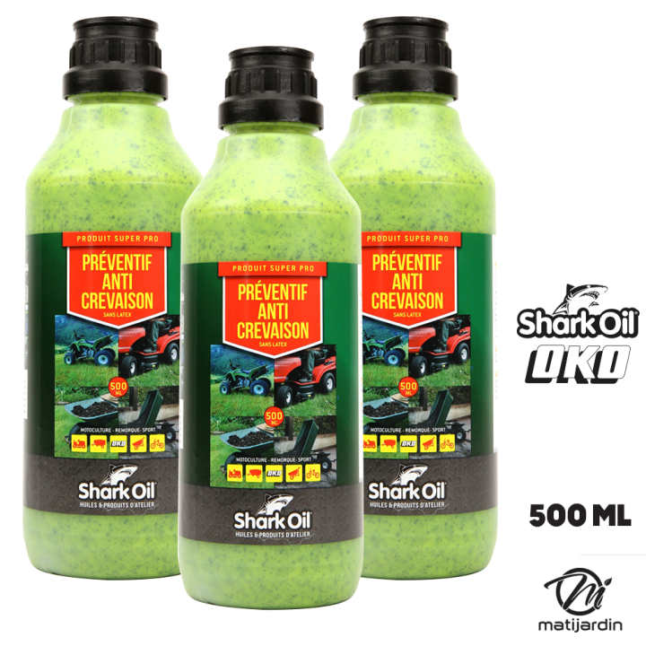 Produit préventif anti crevaison pour roue de tondeuse. Flacon 500 ml