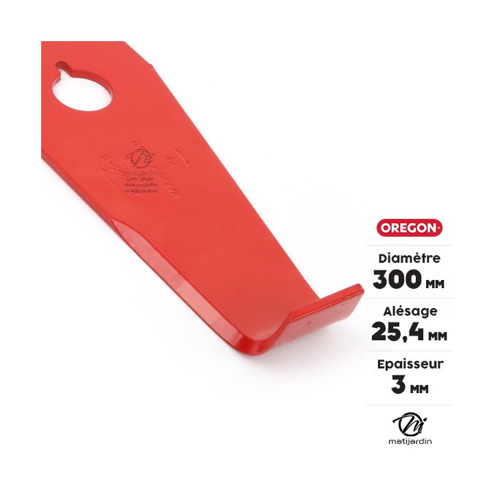 Lame débroussailleuse droite Oregon. Ø 300 mm. Alésage 25,4 mm. Epaisseur 3 mm