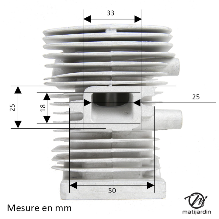 Cylindre piston adaptable pour tronçonneuse Stihl 018, MS180. Diamètre 38 mm