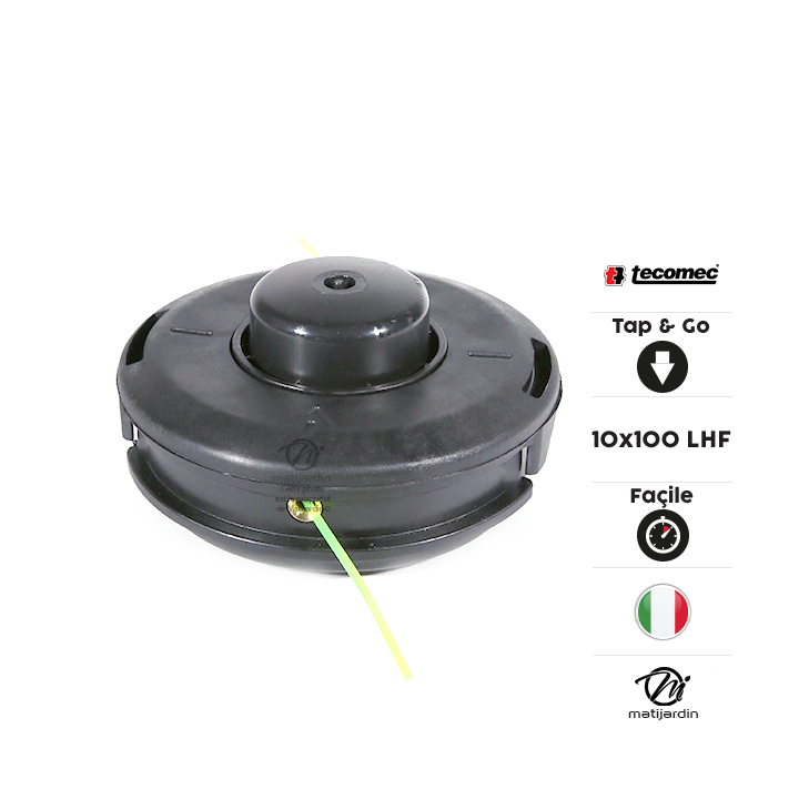 Tête débroussailleuse 2 fils. Tap & Go. Ø 130 mm. Automatique. Pour Stihl. M 10x1,00. Tecomec.