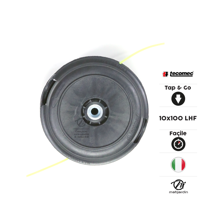 Tête débroussailleuse 2 fils. Tap & Go. Ø 130 mm. Automatique. Pour Stihl. M 10x1,00. Tecomec.
