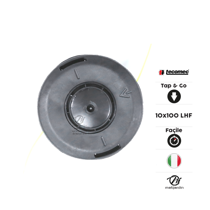 Tête débroussailleuse 2 fils. Tap & Go. Ø 130 mm. Automatique. Pour Stihl. M 10x1,00. Tecomec.