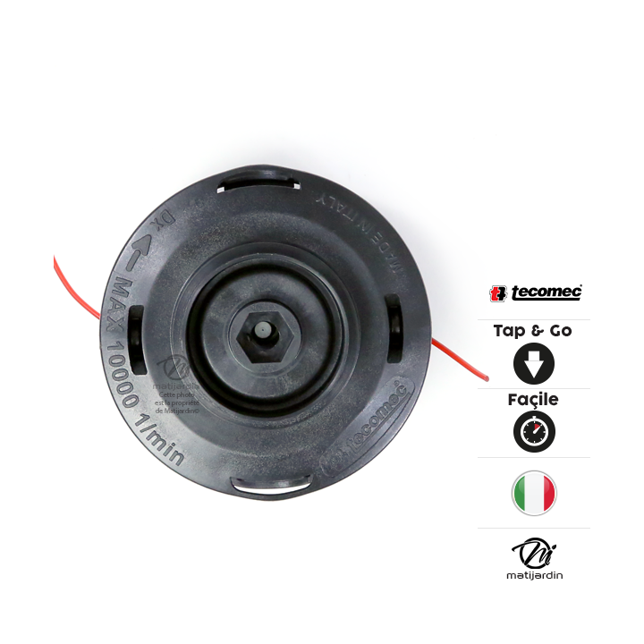 Tête débroussailleuse 2 fils Easy Load. Tap & Go. Ø 109 mm. Automatique. Pour Ryobi 153577. Tecomec.