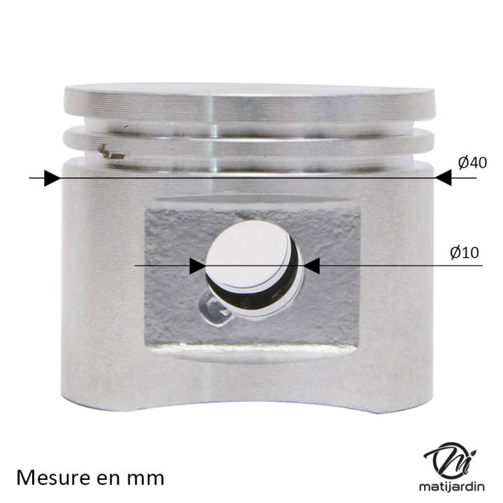 Cylindre piston adaptable pour tronçonneuse Stihl 021, MS210. Diamètre 40 mm